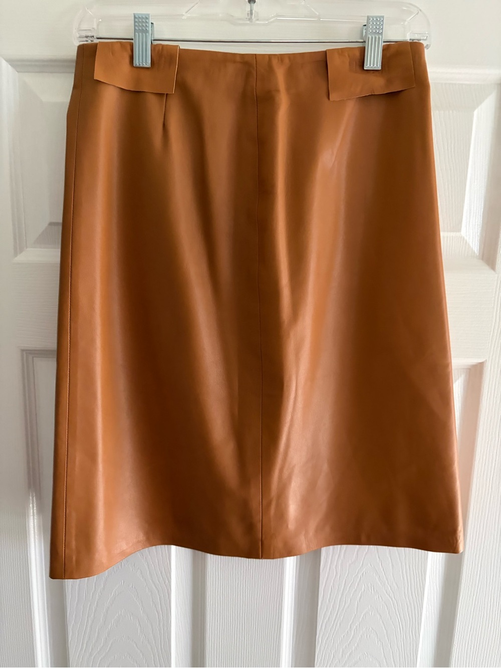 Adrienne Vittadini Cognac Leather Skirt Size 2